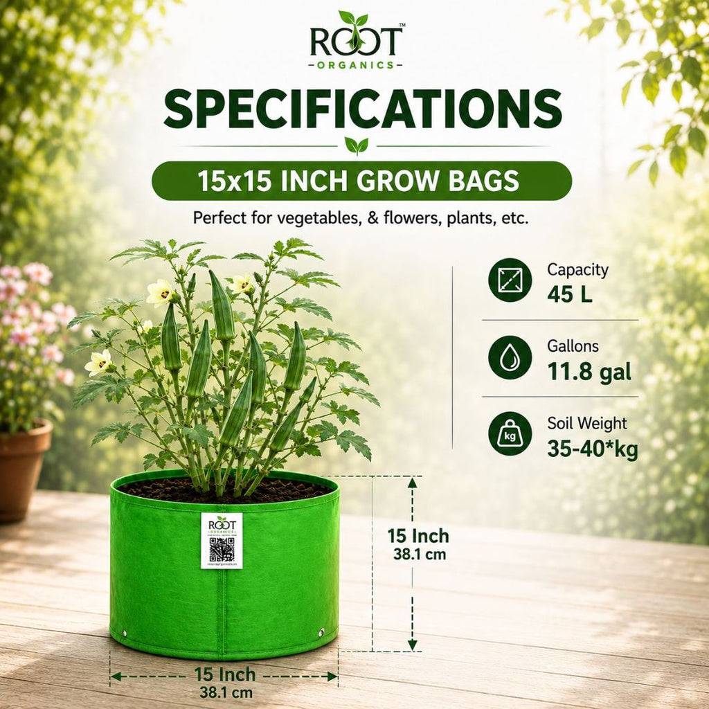 HDPE Circular Grow Bag 15x15 Inch | 260 GSM
