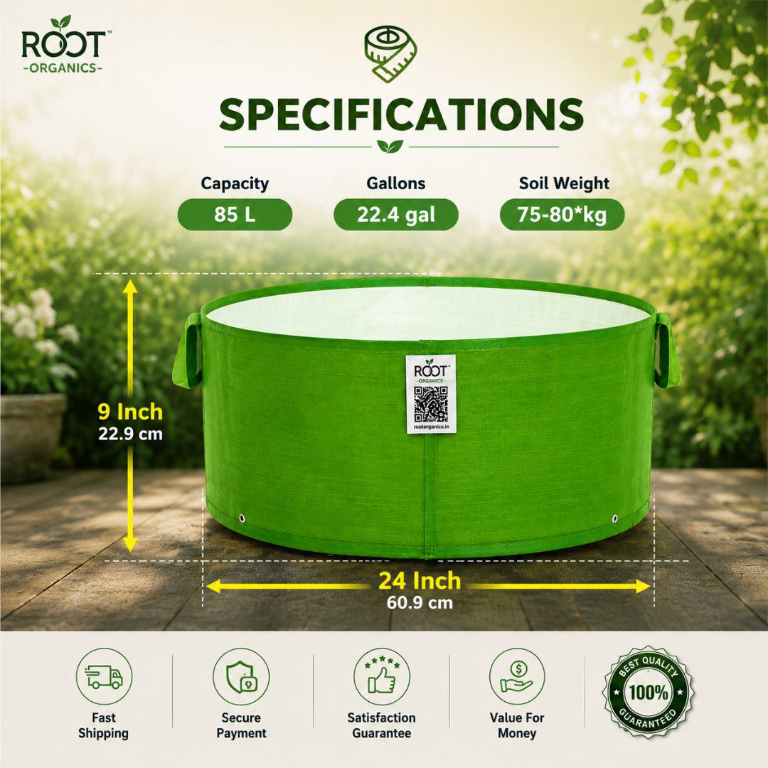 HDPE Circular Grow Bag 24x9 Inch | 260 GSM