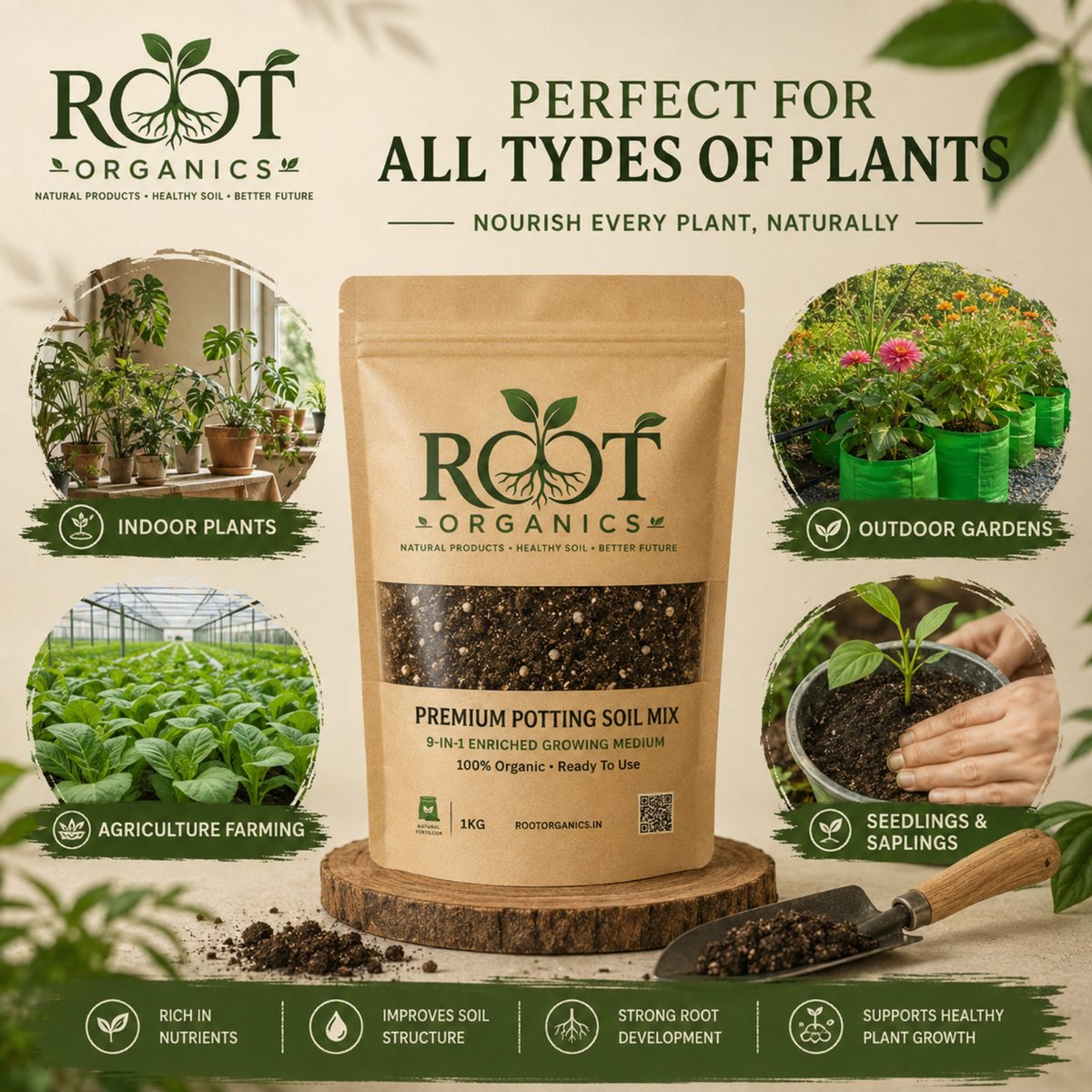 Premium Potting Soil Mix – 9-in-1 Enriched Growing Medium