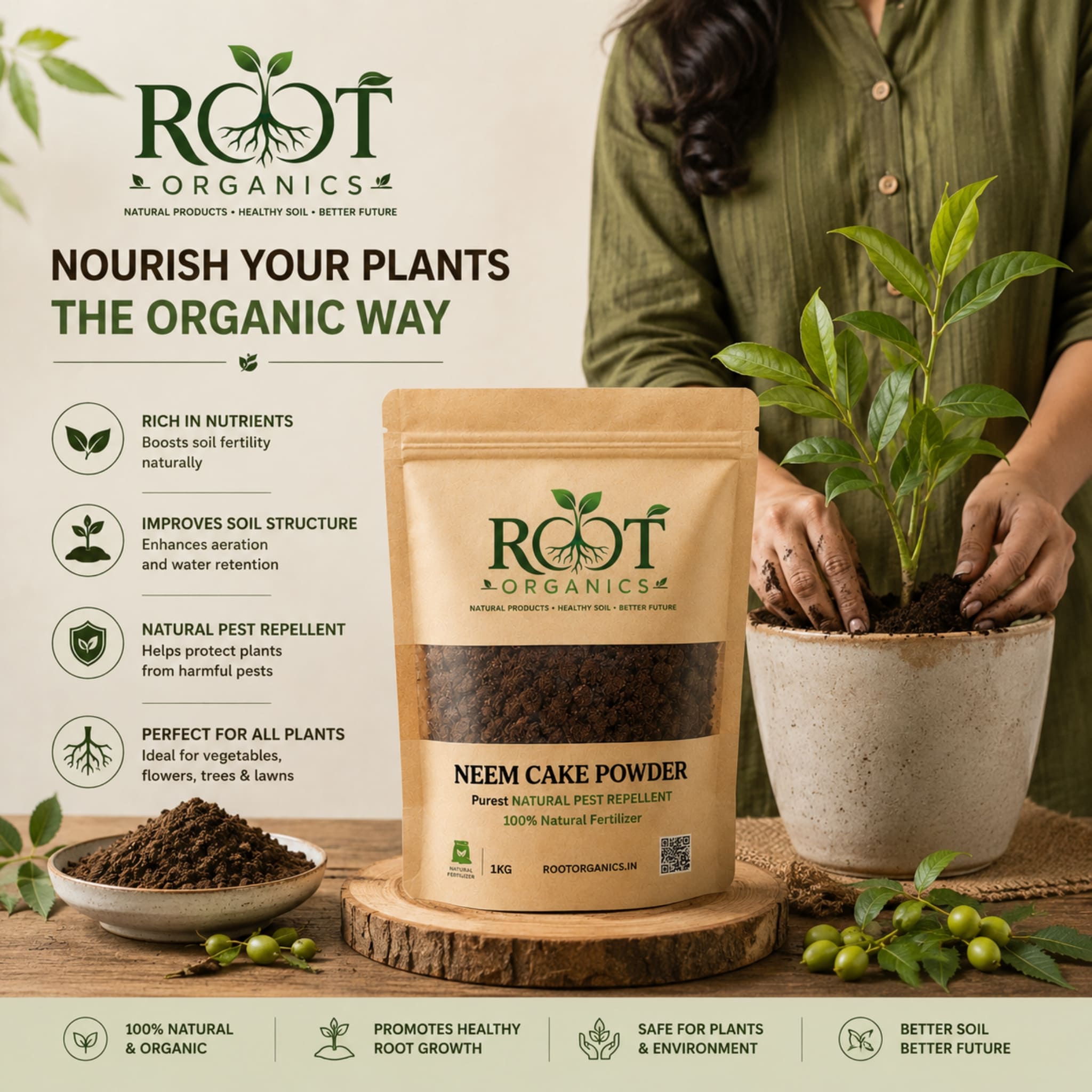Neem Cake Powder | 100% Natural Organic Fertilizer