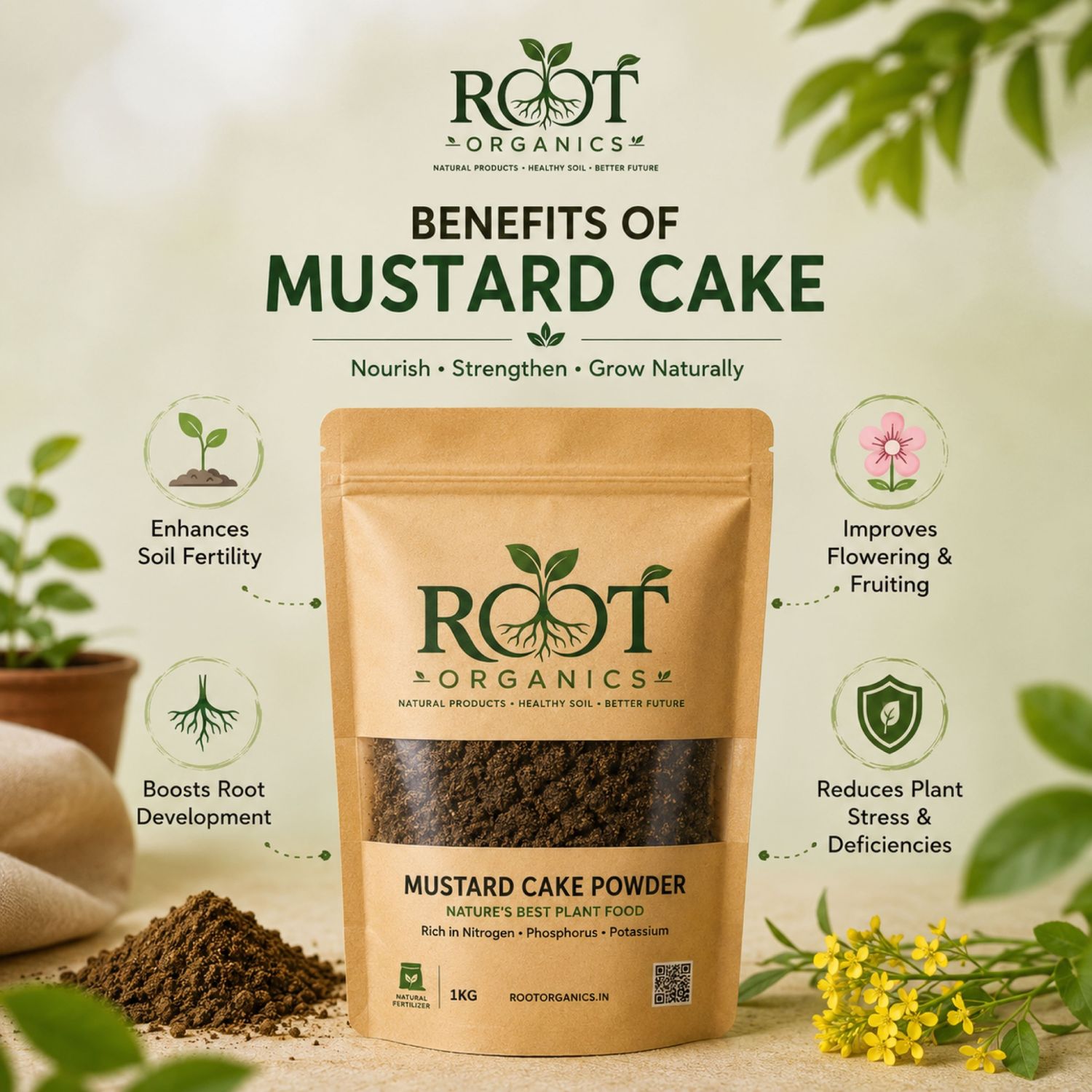 Mustard Cake Powder | Natural Organic Fertilizer